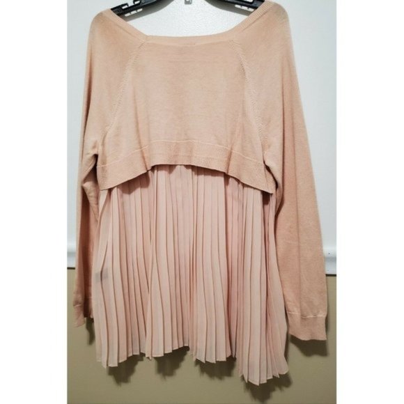 Torrid Soft Pink Pleated Chiffon Back Sweater 2X - Picture 6 of 12